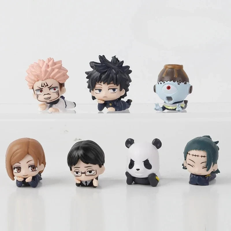 Anime Jujutsu Kaisen Figure Q Version Satoru Gojo Itadori Yuji Fushiguro Megumi Kugisaki Model Car Decora Blind Box Gift Toy
