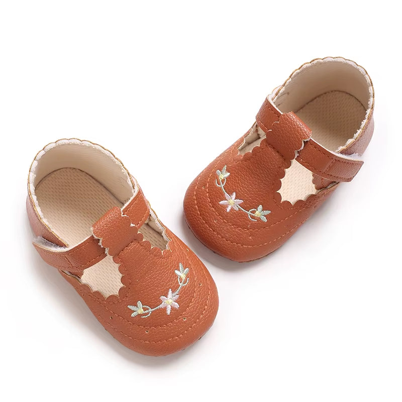 0-18M Baby Girl Princess Shoes Cute Printed Soft Cloth Bottom anti Slip Spring and Autumn Princess Shoes First Step Shoes