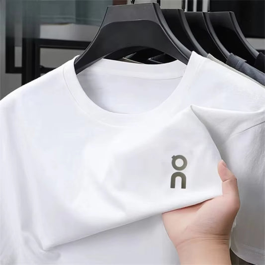 Men'S Hot 2025 Summer New Men'S and Women'S Short-Sleeved T-Shirt round Neck Casual Versatile Trend Fashion Simple Printed Top