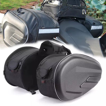 2PCS Universal Fit Motorcycle Pannier Bags Luggage Saddle Bags Side Storage Fork Travel Pouch Box Motorcycle Side Helmet Riding