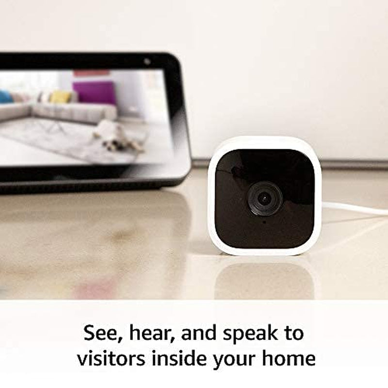 Mini - Compact Indoor Plug-In Smart Security Camera, 1080P HD Video, Night Vision, Motion Detection, Two-Way Audio, Easy Set Up, Works with Alexa – 2 Cameras (White)