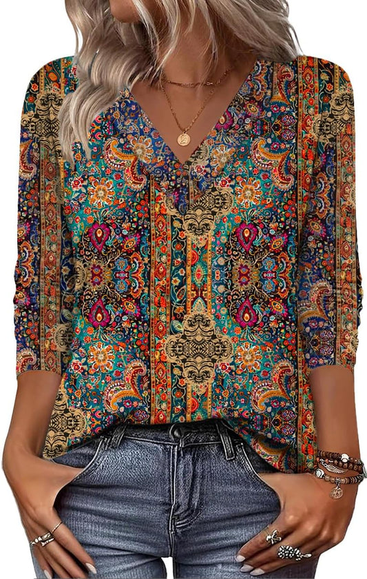 Women Long Sleeve Tops Dressy Casual V Neck Tshirts Basics Tee 2025 Fall Trendy Clothes