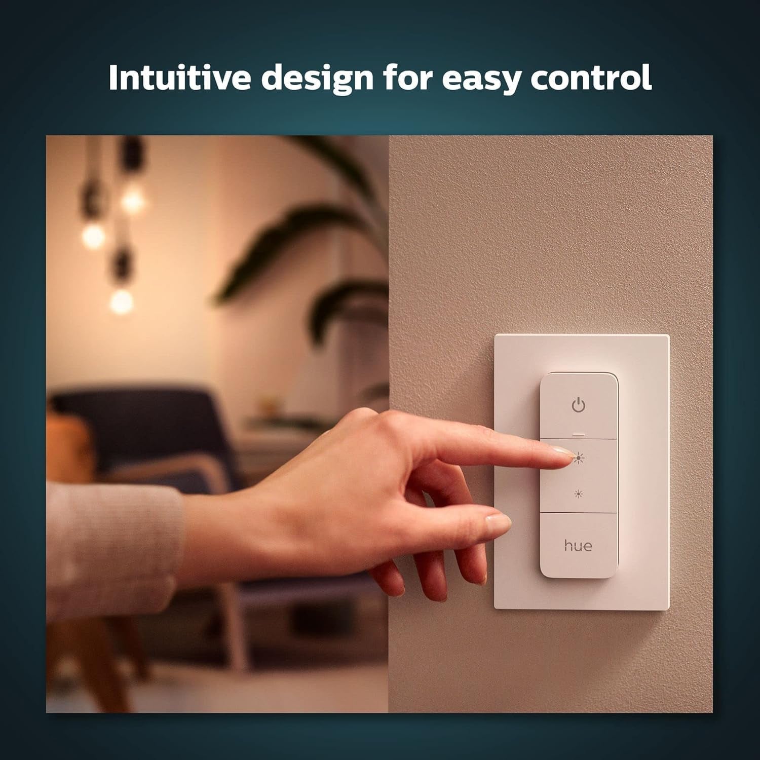 Smart Dimmer Switch with Remote, White - 1 Pack - Turns Hue Lights On, Off, Dims or Brightens - Requires Hue Bridge - Easy, No-Wire Installation