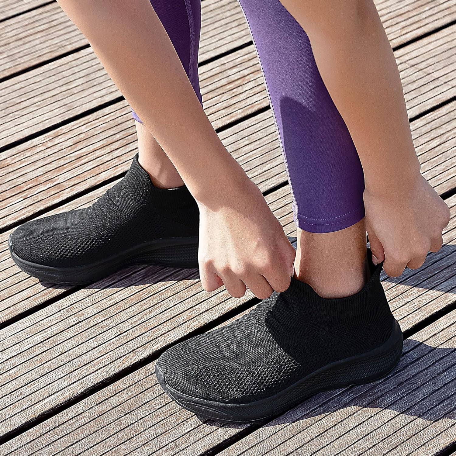 Womens Slip on Walking Shoes Comfort Lightweight Breathable Sock Shoe Non-Slip Mesh Casual Fashion Tennis Running Sneakers