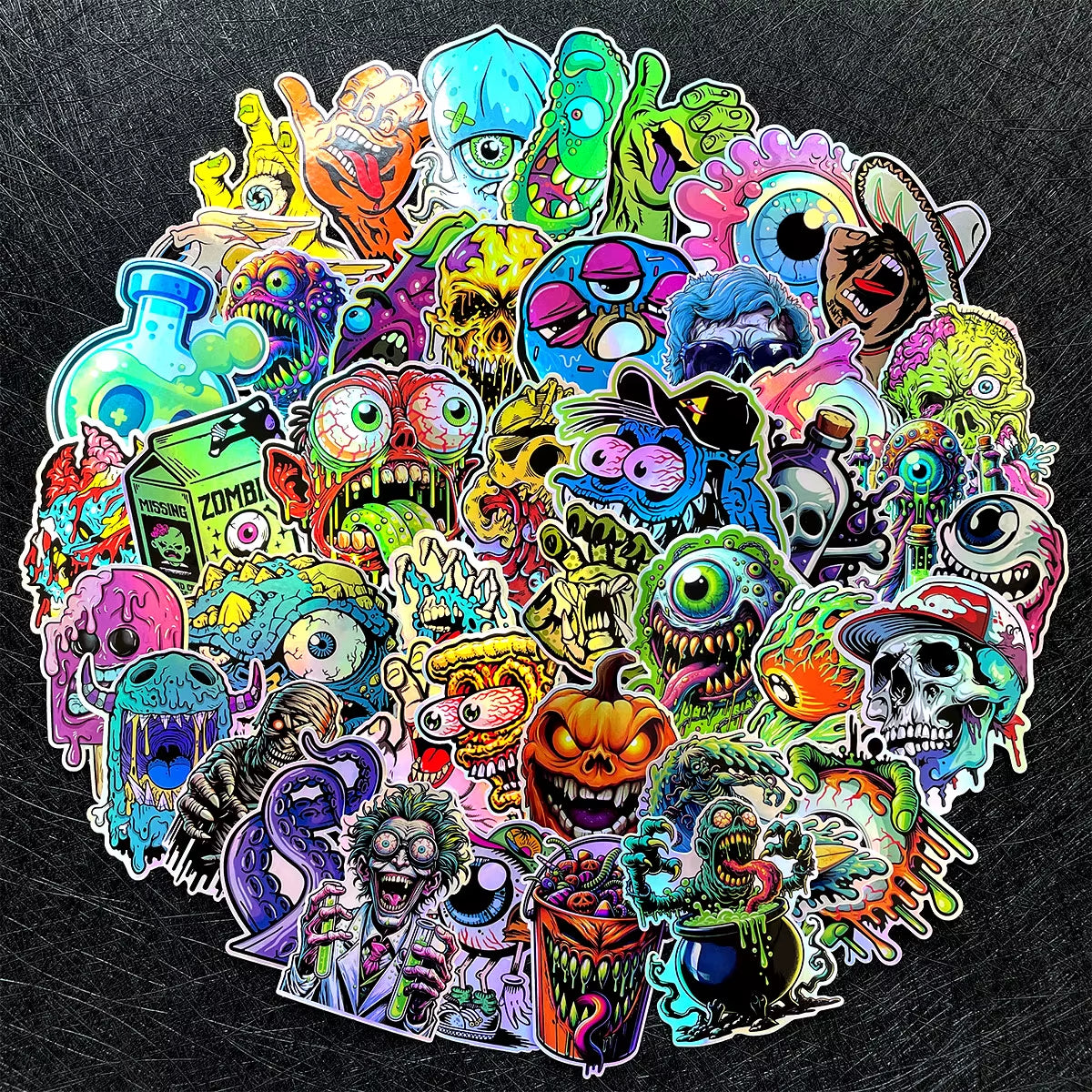 30Pcs/Lot Random Joker Graphic Laser Rainbow Motorcycle Stickers Auto Car Moto Bike Scooter Helmet Fuel Tank Accessories Decals