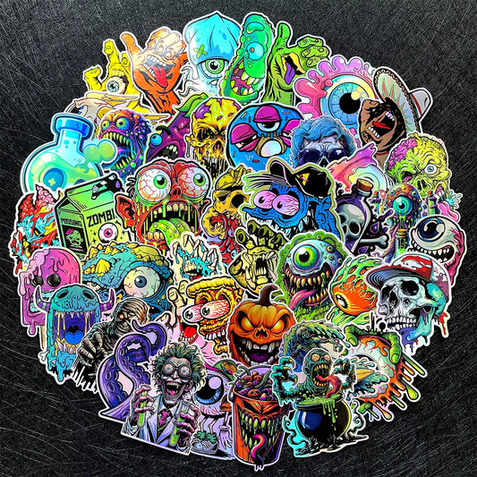 30Pcs/Lot Random Joker Graphic Laser Rainbow Motorcycle Stickers Auto Car Moto Bike Scooter Helmet Fuel Tank Accessories Decals