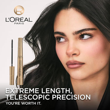 Makeup Telescopic Original Lengthening, Lash Separating Mascara with Dual Precision Brush, Washable, Blackest Black, 0.27 Fl Oz., 1 Count