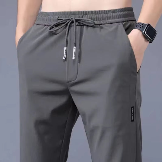 Ice Sensation Straight-Leg Pants for Men Summer Thin Loose-Fit Casual Trousers Slims Your Silhouette Men'S Pants
