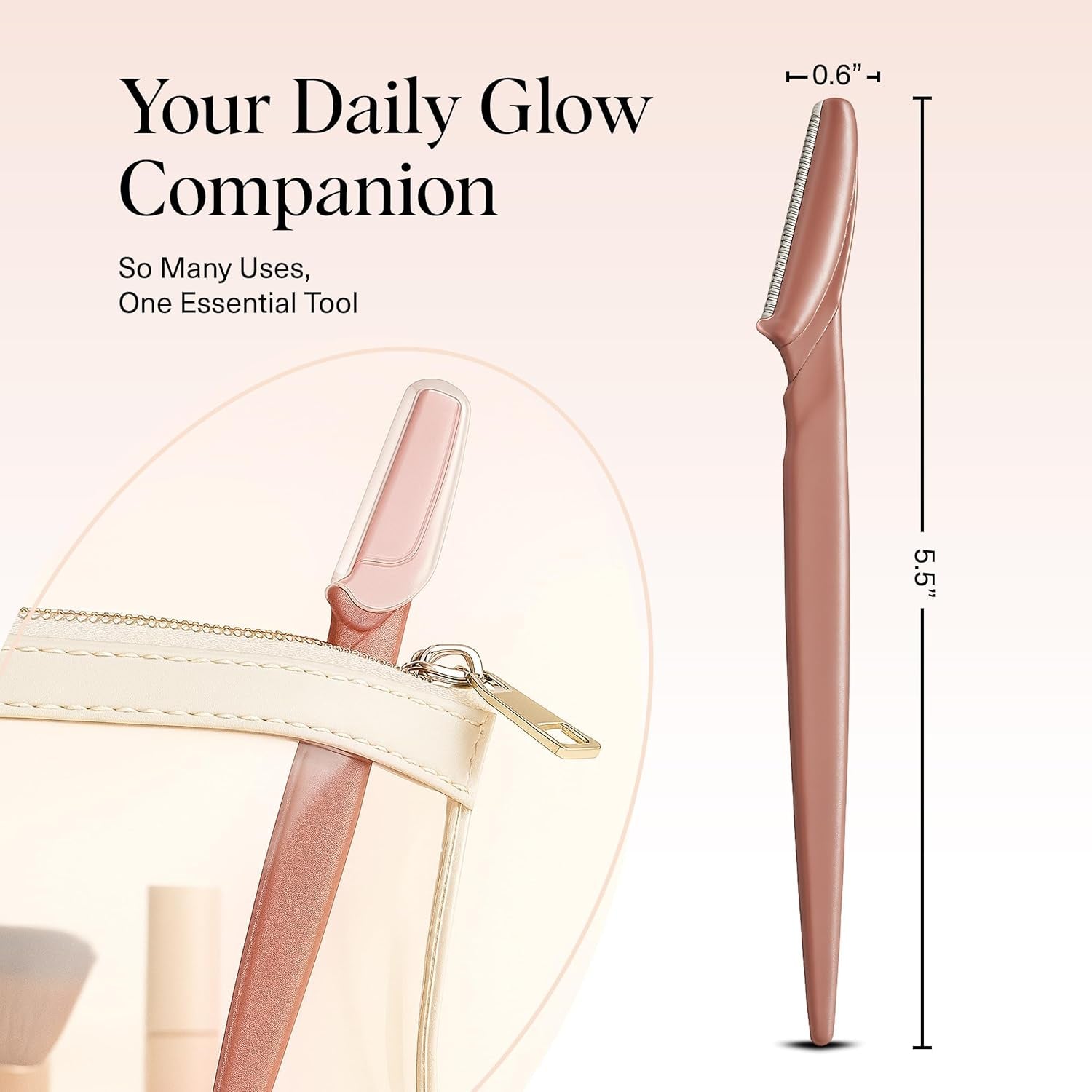 Dermaplane Razor for Women Face - Face Razors for Women and Men - Eyebrow Trimmer, Shaver, Recycled Plastic Dermaplaning and Skin Care Tool - Terracotta, 12 Pcs
