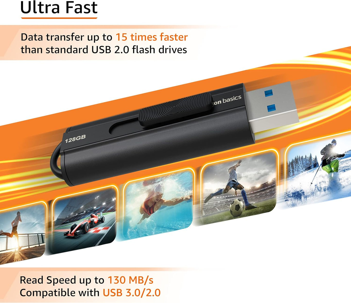 128 GB Ultra Fast USB 3.1 Flash Drive, Black