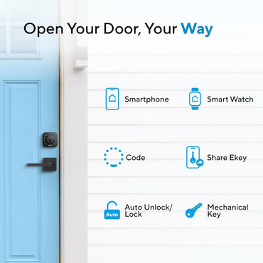 U-Bolt Smart Lock, 5-In-1 Keyless Entry Door Lock with App Control, Keypad Deadbolt, Auto Unlock, Auto Lock, Smart Door Lock, Smart Locks for Front Door, ANSI Grade 1, Black