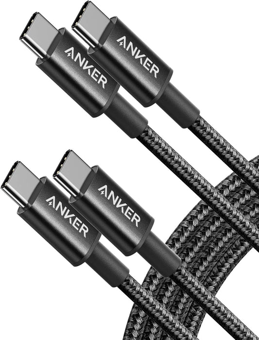 USB C to USB C Cable, Type-C 60W Fast Charging Cable (6FT, 2Pack) for Iphone 16 Series, Ipad Mini 6 and More (Black)