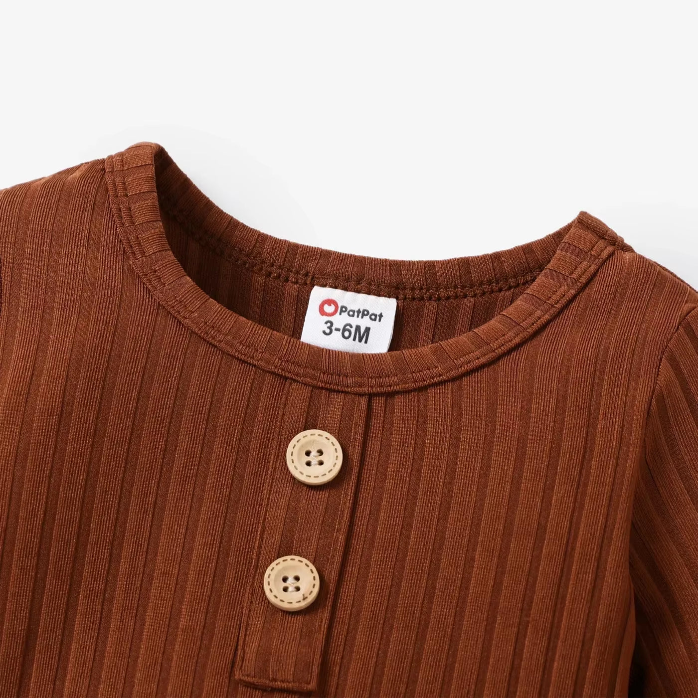 Baby Boy/Girl Solid Ribbed Long-Sleeve Jumpsuit with Pocket Soft and Comfortable Perfect for Outings Basic Style