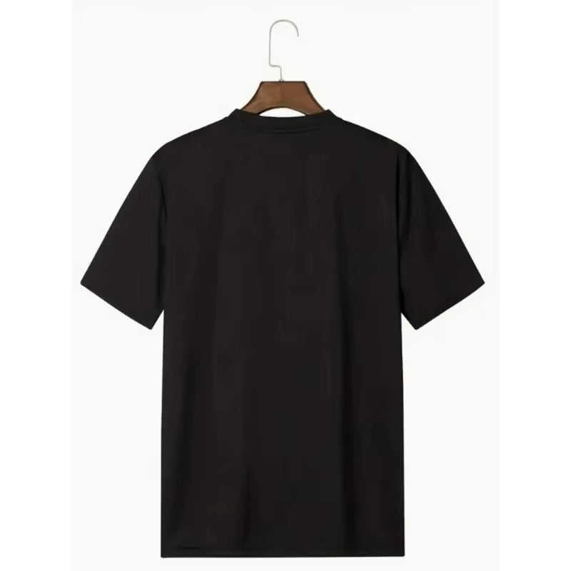 Men'S Hot 2025 Summer New Men'S and Women'S Short-Sleeved T-Shirt round Neck Casual Versatile Trend Fashion Simple Printed Top