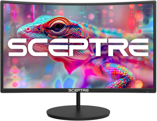 Curved 27" FHD 1080P 75Hz LED Monitor HDMI VGA Build-In Speakers, EDGE-LESS Metal Black 2019 (C275W-1920RN)