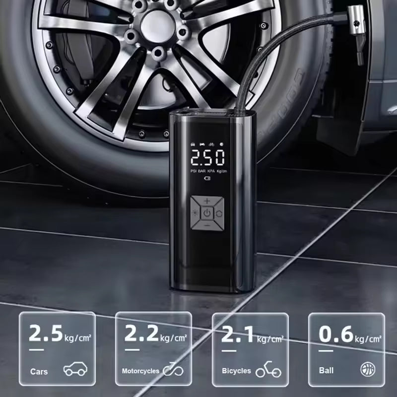 YIJU Wireless Air Pump 150Psi Portable Electric Tire Inflator for Car Bicycle Motorcycle Mini Air Compressor Tire Air Injector