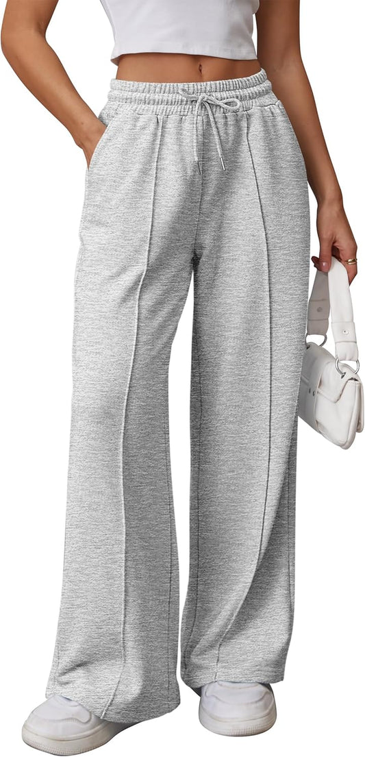 Womens Wide Leg Sweatpants High Waisted Baggy Pants Fashion Teen Girl Drawstring Athletic Joggers