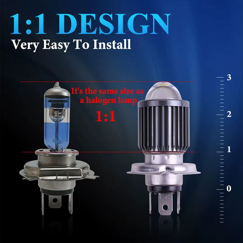 1PCS 10000LM H4 LED Motorcycle Headlight H6 BA20D P15D Led CSP Lens White Yellow Hi Lo Beam Motorbike Scooter Running Light