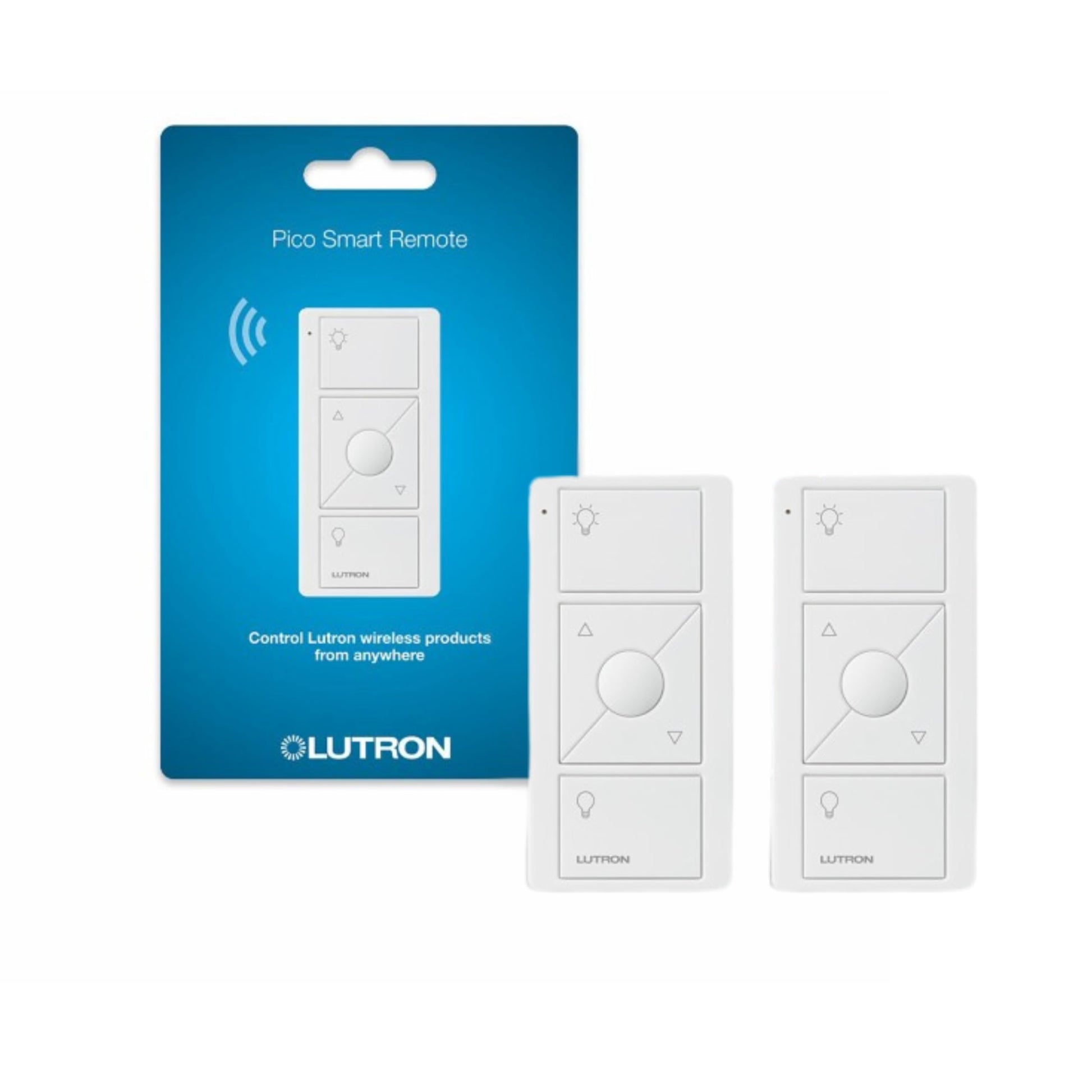 Lutron Pico Remote for Caseta Smart Dimmer Switch, 3-Button Control with Raise/Lower and Preset Lighting Level, For Table Top or Wallmount Use, PJ2-3BRL-WH-L01R, White