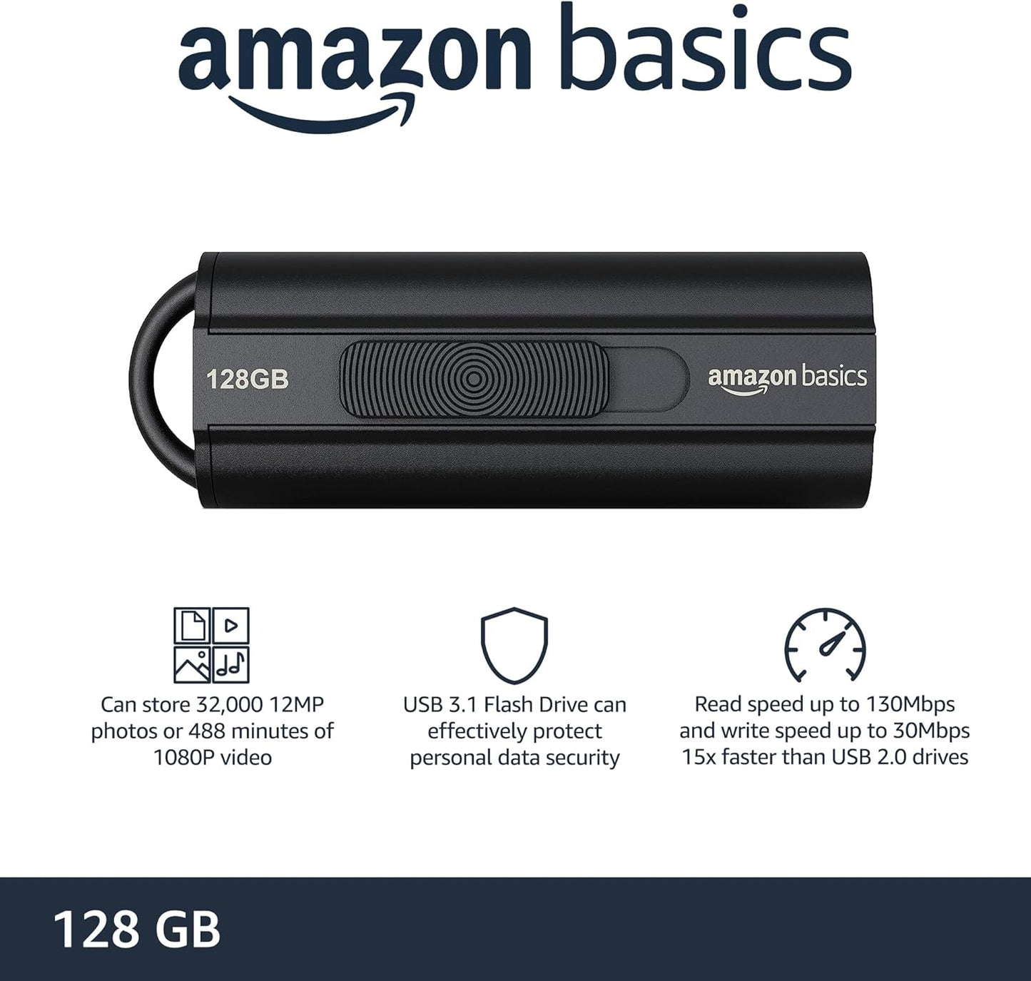 128 GB Ultra Fast USB 3.1 Flash Drive, Black