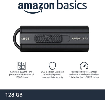 128 GB Ultra Fast USB 3.1 Flash Drive, Black