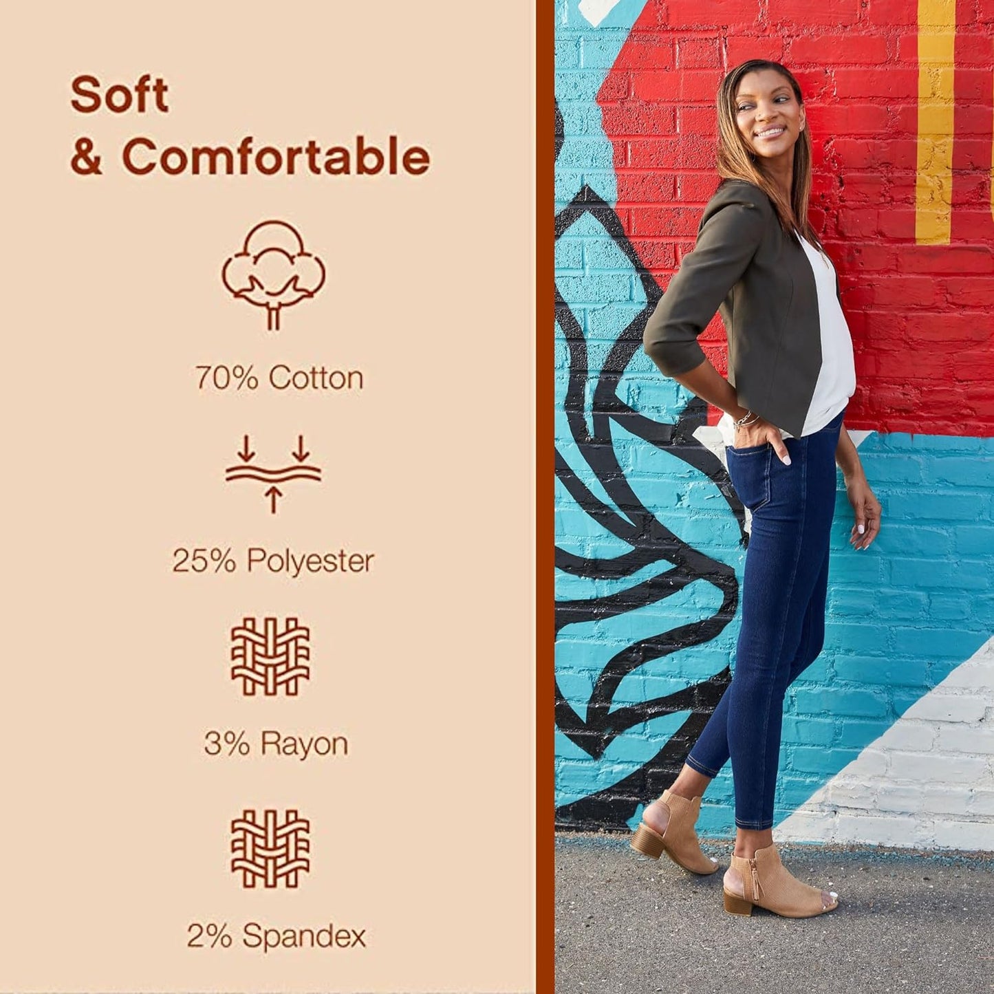 Women’S Classic Denim Leggings, Jeggings for Women with Real Back Pockets, High Waisted Stretch Jeans