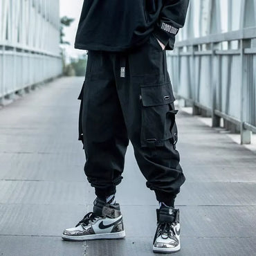 Trendy Men'S Cargo Pants Loose Fit Casual Hip Hop Pants Spring Autumn Season Ins Branded Fashionable Ankle Length Trousers