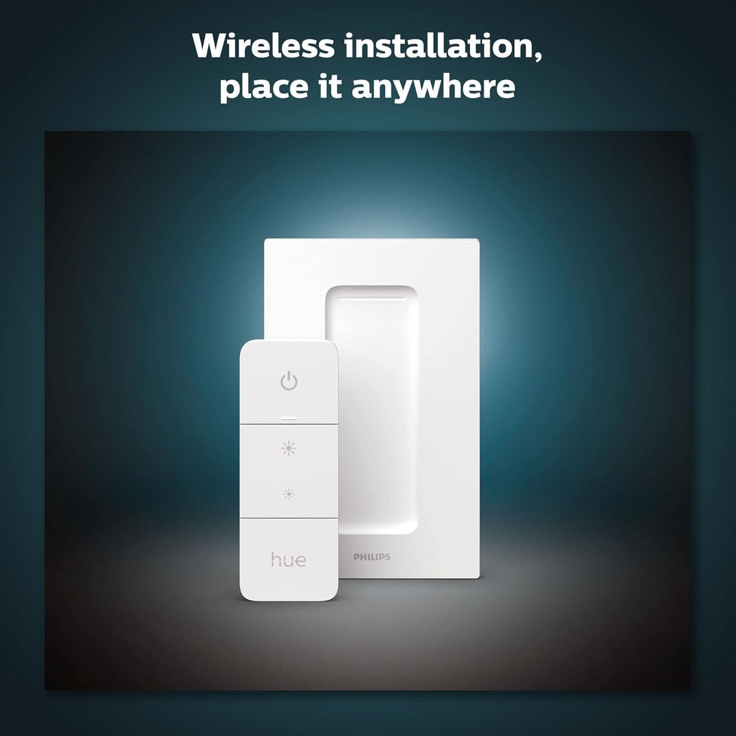 Smart Dimmer Switch with Remote, White - 1 Pack - Turns Hue Lights On, Off, Dims or Brightens - Requires Hue Bridge - Easy, No-Wire Installation