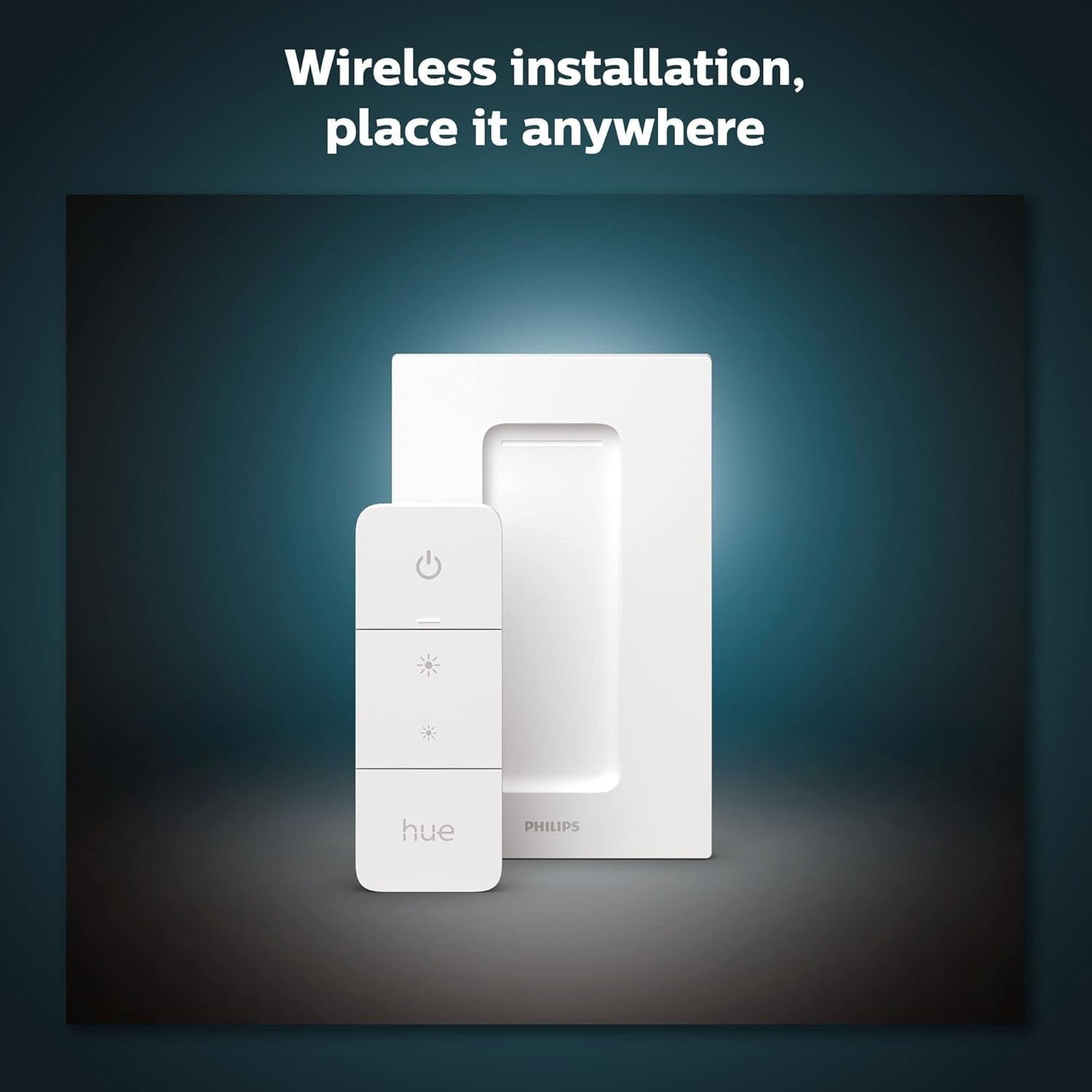 Smart Dimmer Switch with Remote, White - 1 Pack - Turns Hue Lights On, Off, Dims or Brightens - Requires Hue Bridge - Easy, No-Wire Installation