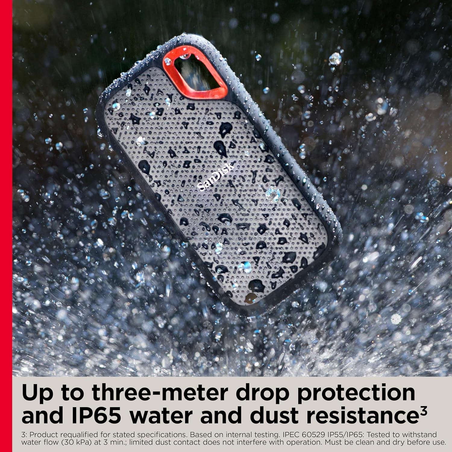 2TB Extreme Portable SSD - up to 1050Mb/S, USB-C, USB 3.2 Gen 2, IP65 Water and Dust Resistance, Updated Firmware - External Solid State Drive - SDSSDE61-2T00-G25