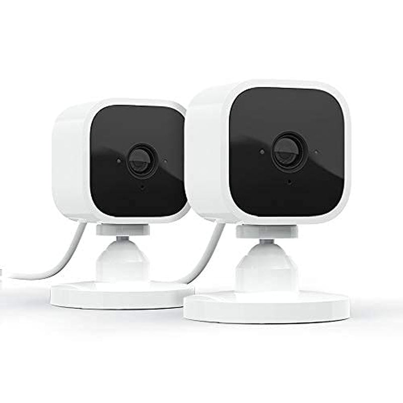 Mini - Compact Indoor Plug-In Smart Security Camera, 1080P HD Video, Night Vision, Motion Detection, Two-Way Audio, Easy Set Up, Works with Alexa – 2 Cameras (White)