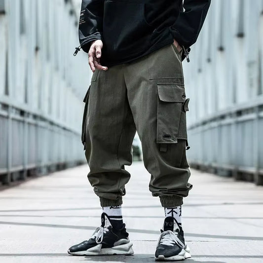 Trendy Men'S Cargo Pants Loose Fit Casual Hip Hop Pants Spring Autumn Season Ins Branded Fashionable Ankle Length Trousers
