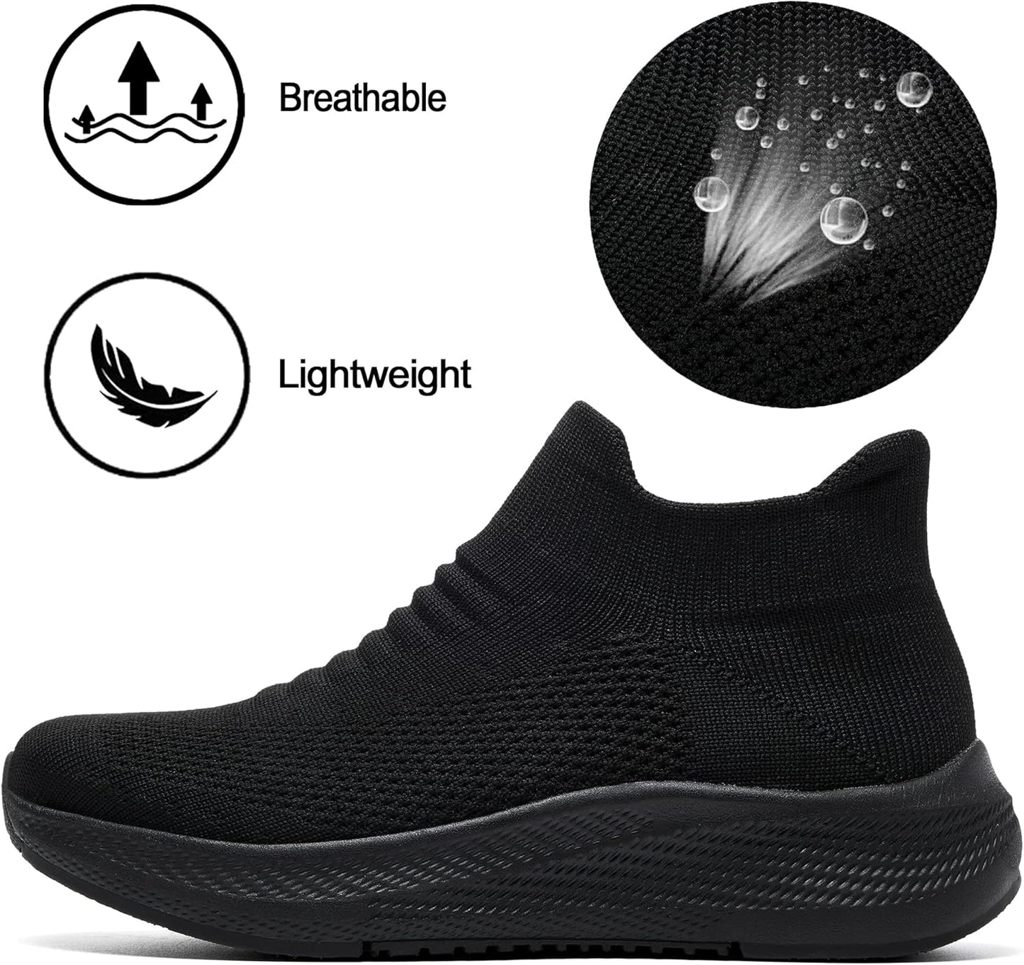 Womens Slip on Walking Shoes Comfort Lightweight Breathable Sock Shoe Non-Slip Mesh Casual Fashion Tennis Running Sneakers