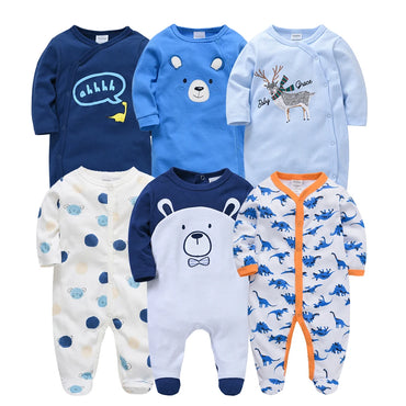 1/3 Pcs Baby Boys Rompers Cartoon Print Overalls Cotton Infant Clothing Kids Jumpsuit Newborn Pajimas 0-3 Months