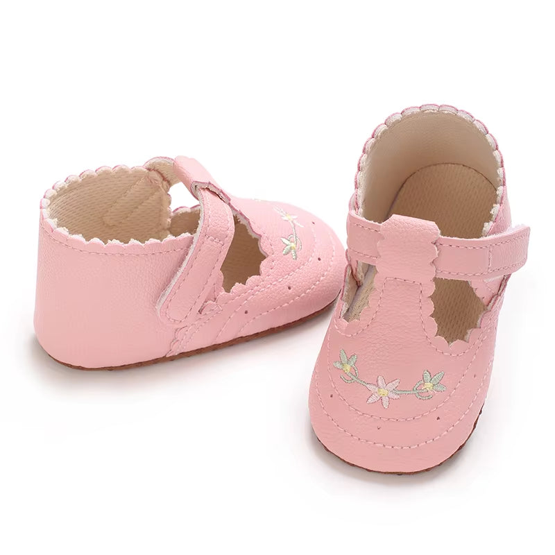 0-18M Baby Girl Princess Shoes Cute Printed Soft Cloth Bottom anti Slip Spring and Autumn Princess Shoes First Step Shoes