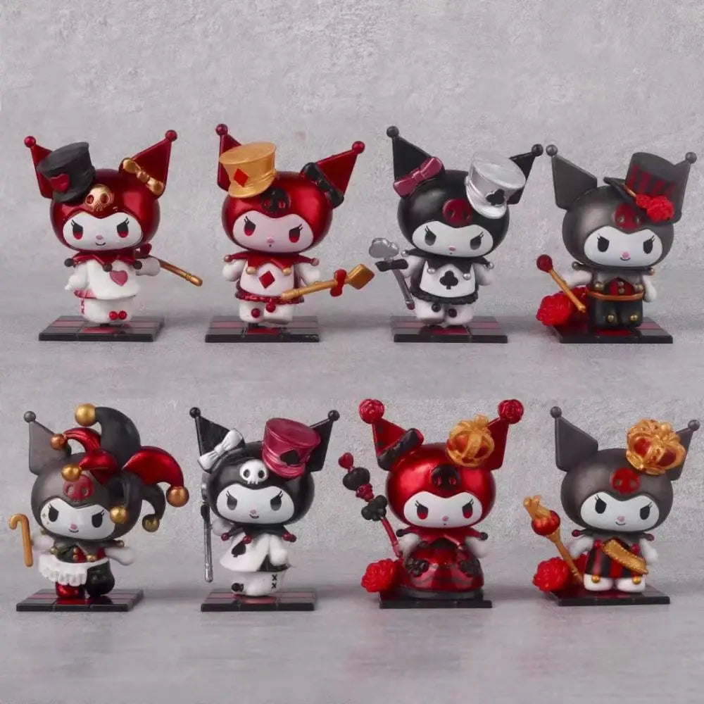 New Sanrio Blind Box Kawaii Kuromi Figures Toys Poker Kingdom Spade Series Dolls Desktop Ornaments for Girls Christmas Gifts