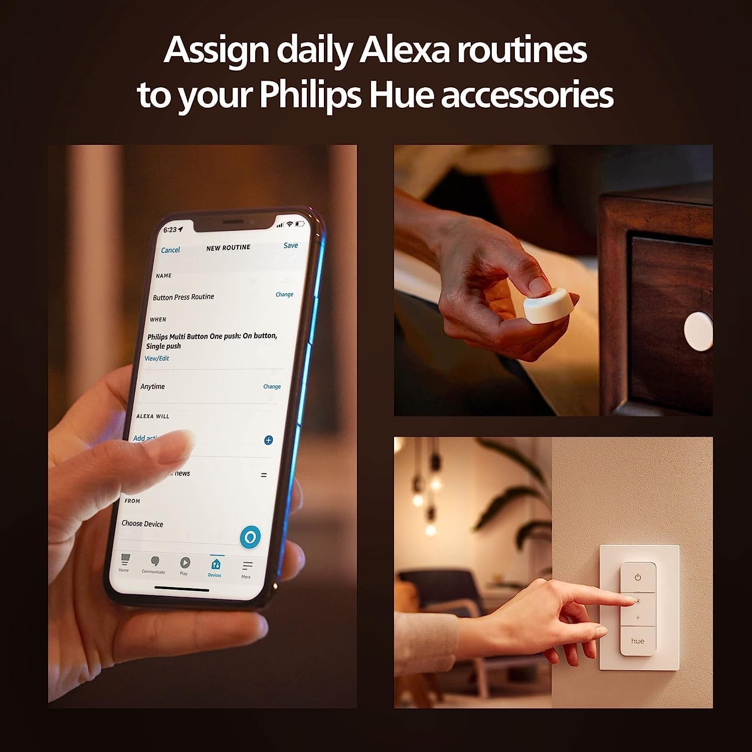 Smart Dimmer Switch with Remote, White - 1 Pack - Turns Hue Lights On, Off, Dims or Brightens - Requires Hue Bridge - Easy, No-Wire Installation