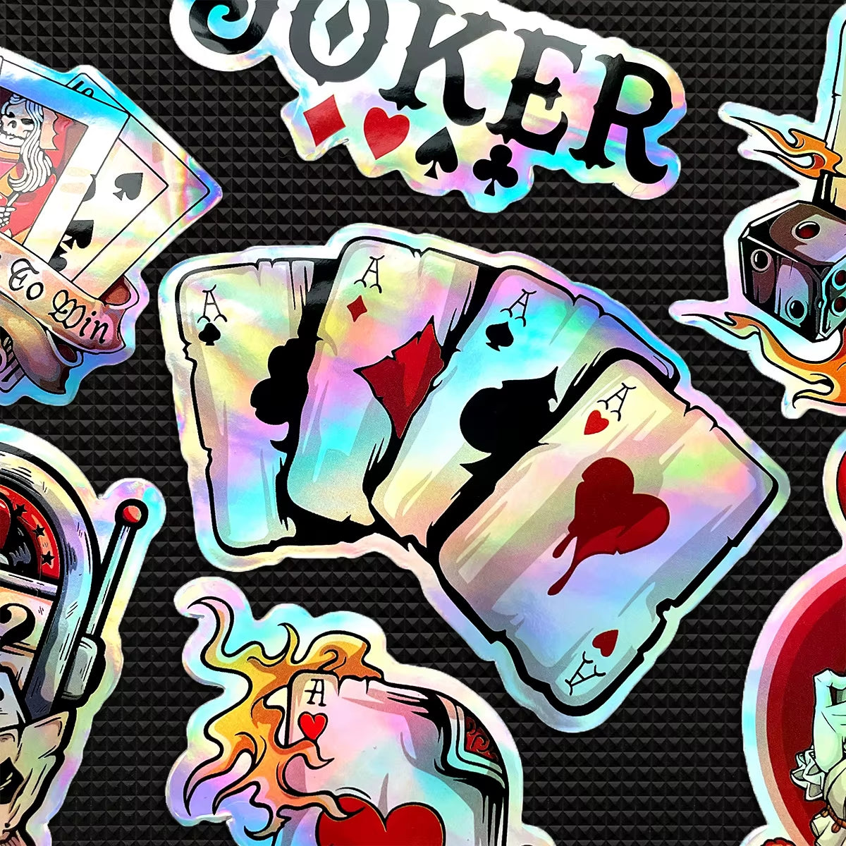 30Pcs/Lot Random Joker Graphic Laser Rainbow Motorcycle Stickers Auto Car Moto Bike Scooter Helmet Fuel Tank Accessories Decals