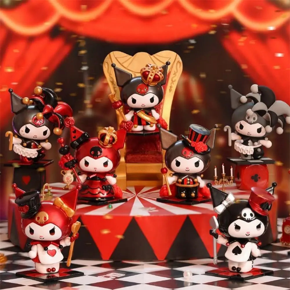 New Sanrio Blind Box Kawaii Kuromi Figures Toys Poker Kingdom Spade Series Dolls Desktop Ornaments for Girls Christmas Gifts