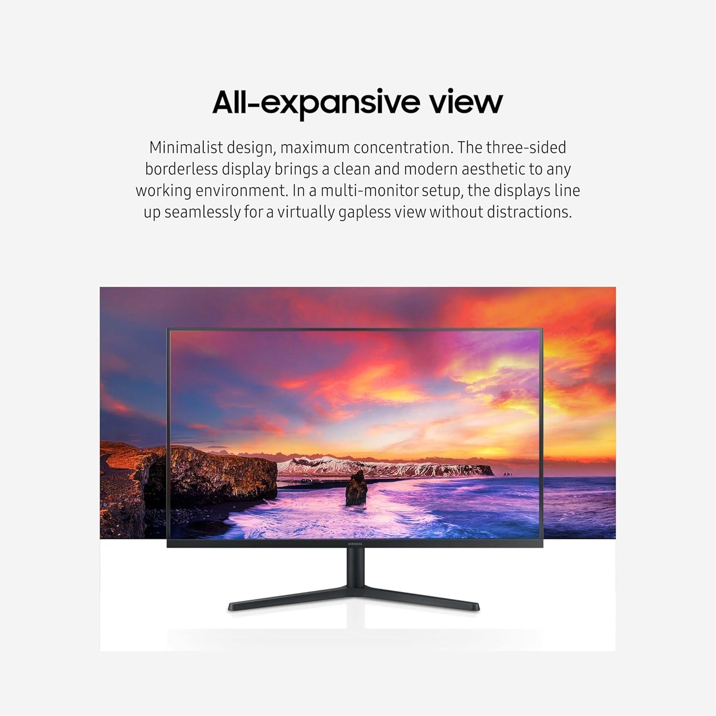 32-Inch Flat Computer Monitor, 75Hz, Borderless Display, AMD Freesync, Game Mode, Advanced Eye Care, HDMI and Displayport, LS32B304NWNXGO, 2024