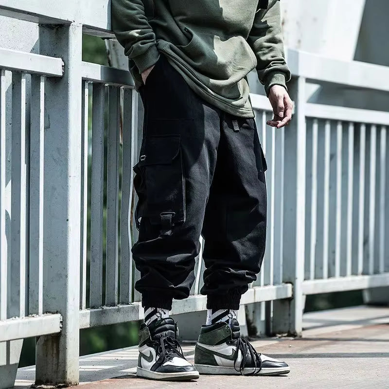 Trendy Men'S Cargo Pants Loose Fit Casual Hip Hop Pants Spring Autumn Season Ins Branded Fashionable Ankle Length Trousers