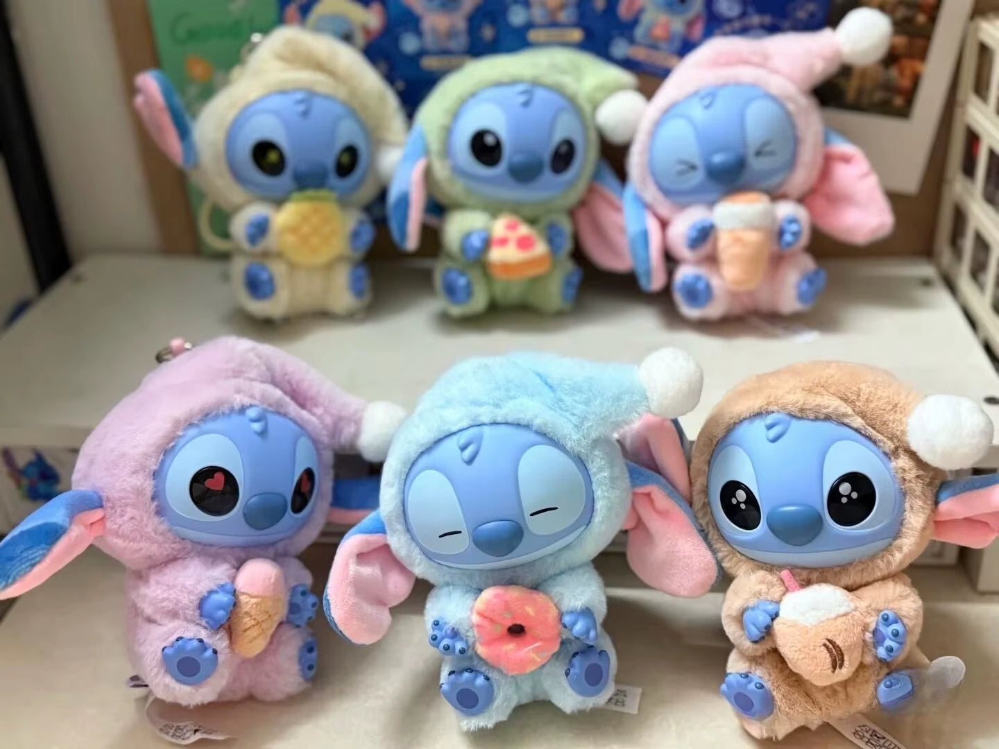 Kawaii Stitch Blind Box Bag Eat Some Thing before Sleep Series Vinyl Pendant Cute Doll Mystery Box Fluffy Doll Adult Gi
