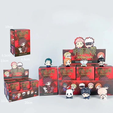 Anime Jujutsu Kaisen Figure Q Version Satoru Gojo Itadori Yuji Fushiguro Megumi Kugisaki Model Car Decora Blind Box Gift Toy