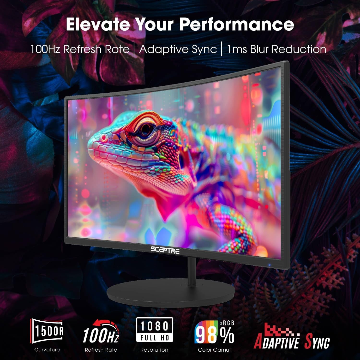 Curved 27" FHD 1080P 75Hz LED Monitor HDMI VGA Build-In Speakers, EDGE-LESS Metal Black 2019 (C275W-1920RN)