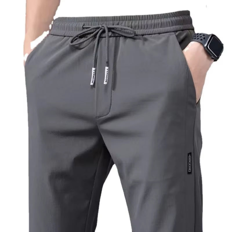 Ice Sensation Straight-Leg Pants for Men Summer Thin Loose-Fit Casual Trousers Slims Your Silhouette Men'S Pants