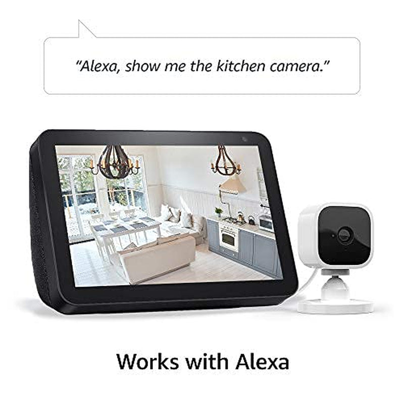 Mini - Compact Indoor Plug-In Smart Security Camera, 1080P HD Video, Night Vision, Motion Detection, Two-Way Audio, Easy Set Up, Works with Alexa – 2 Cameras (White)