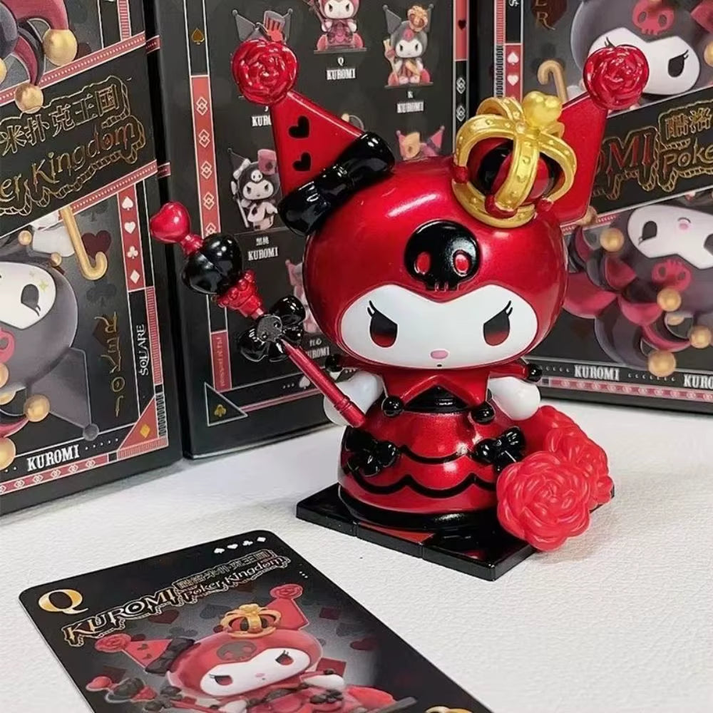 New Sanrio Blind Box Kawaii Kuromi Figures Toys Poker Kingdom Spade Series Dolls Desktop Ornaments for Girls Christmas Gifts