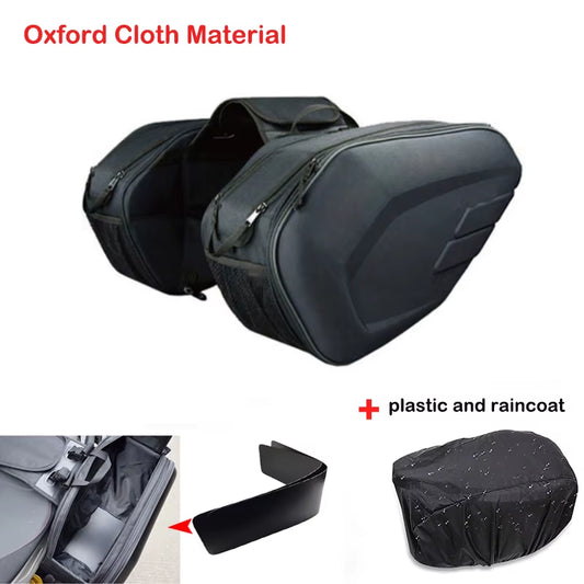 2PCS Universal Fit Motorcycle Pannier Bags Luggage Saddle Bags Side Storage Fork Travel Pouch Box Motorcycle Side Helmet Riding