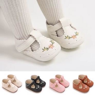 0-18M Baby Girl Princess Shoes Cute Printed Soft Cloth Bottom anti Slip Spring and Autumn Princess Shoes First Step Shoes