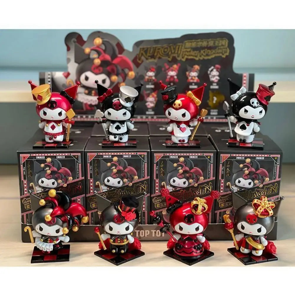 New Sanrio Blind Box Kawaii Kuromi Figures Toys Poker Kingdom Spade Series Dolls Desktop Ornaments for Girls Christmas Gifts